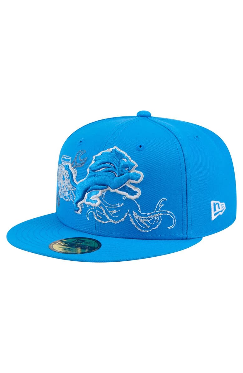 New Era Men's New Era Blue Detroit Lions State Stitch 59FIFTY Fitted Hat, Alternate, color, Blue
