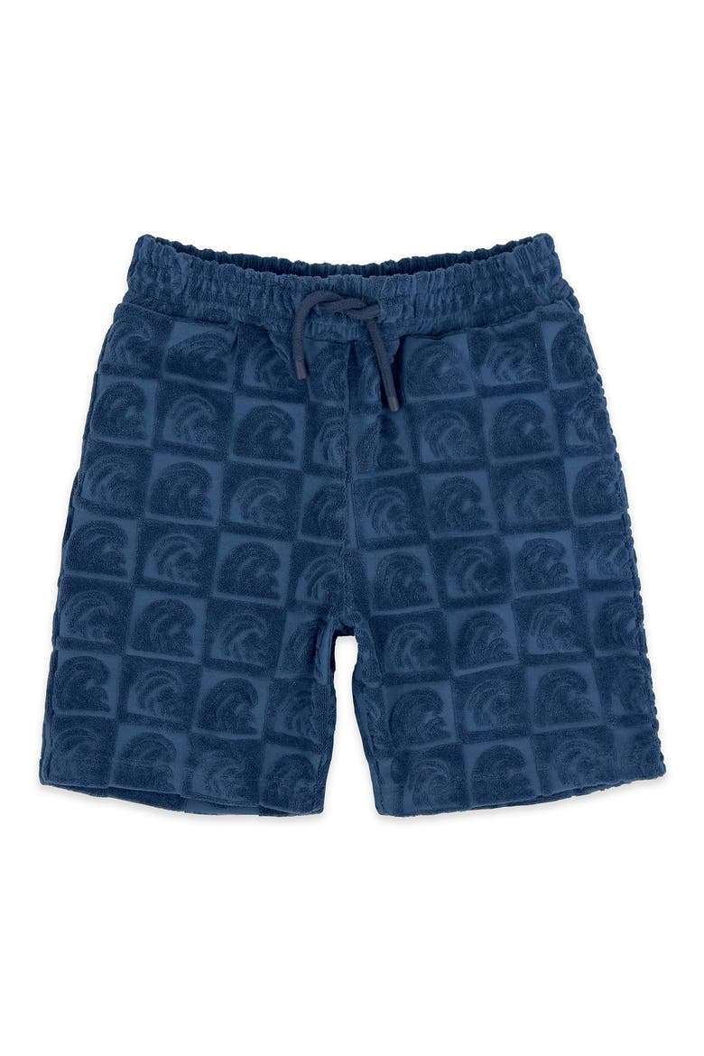 Kids' Coastal Print French Terry Sweat Shorts, Main, color, NAVY