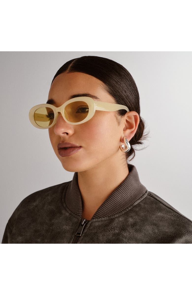 AIRE Epsilon 50mm Small Oval Sunglasses, Alternate, color, Chalk/ Bisque Tint