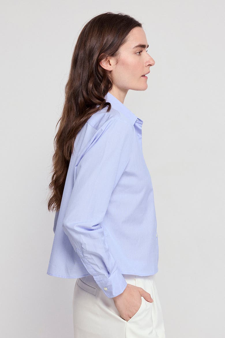 The Long Sleeve Boxy Crop, Alternate, color, Thin Blue/White Stripe