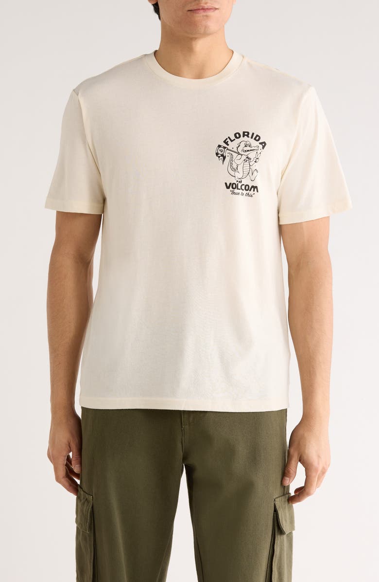 Volcom Gatornation Cotton Graphic T-Shirt, Main, color, Off White Heather