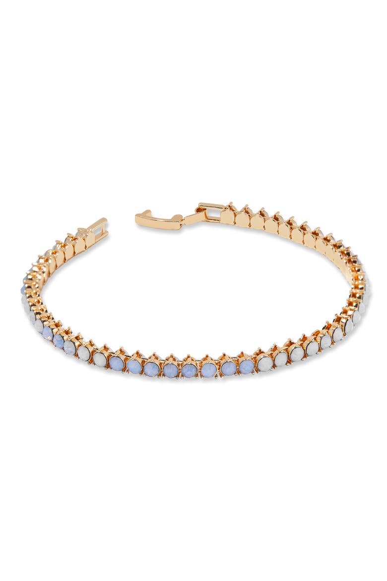 Isabella Cubic Zirconia Blue Tennis Bracelet, Alternate, color, GOLD