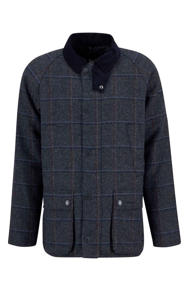 Barbour Bedale Check Corduroy Collar Wool Jacket, Alternate, color, Blue