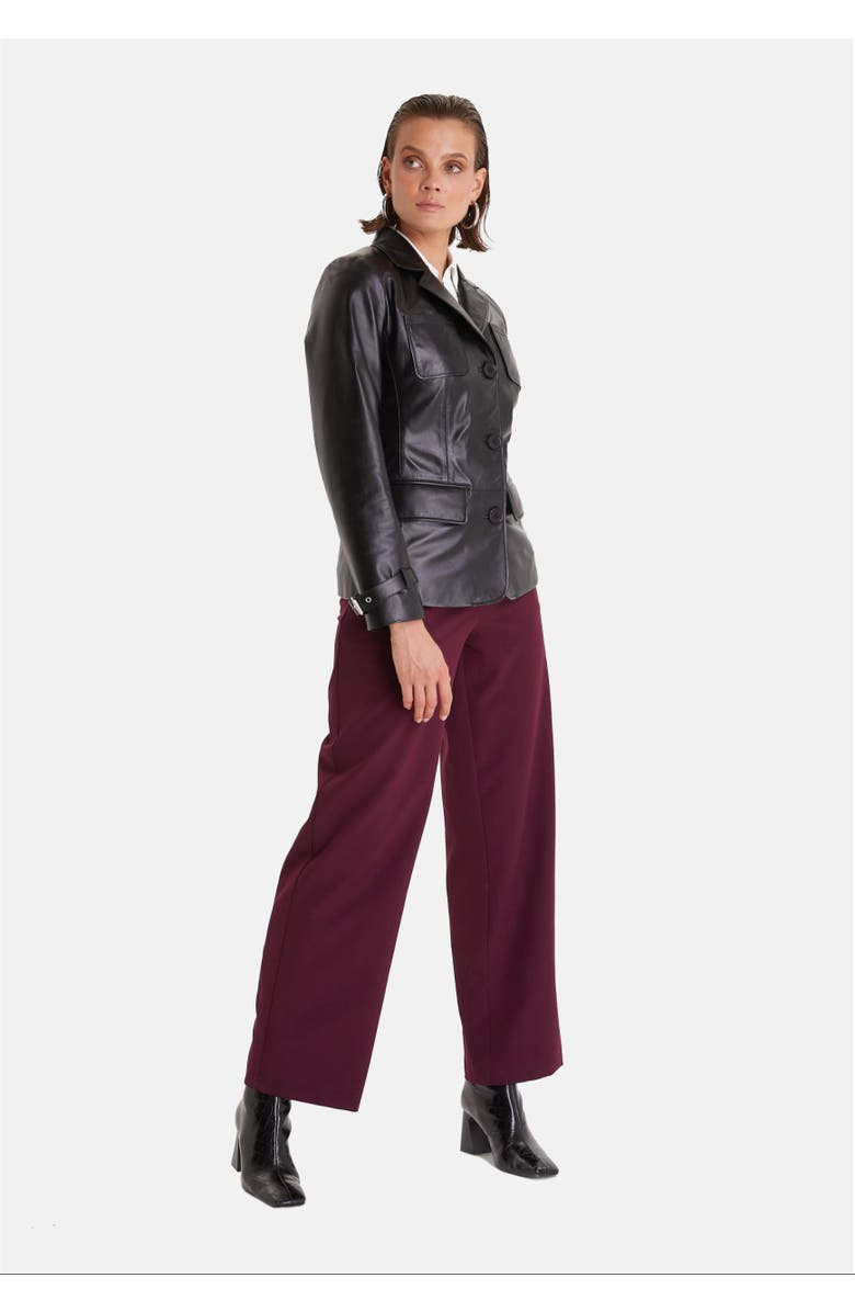 Furniq UK Rosalind Leather Jacket, Alternate, color, Black