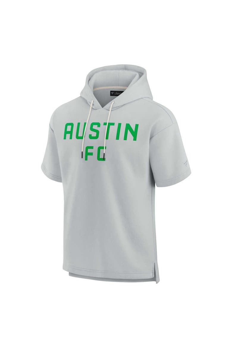 Unisex Fanatics Signature Gray Austin FC Elements Super Soft Fleece Short Sleeve Pullover Hoodie, Alternate, color, Gray