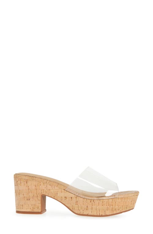 Chocolat Blu Vika Platform Slide Sandal In Clear Vinyl