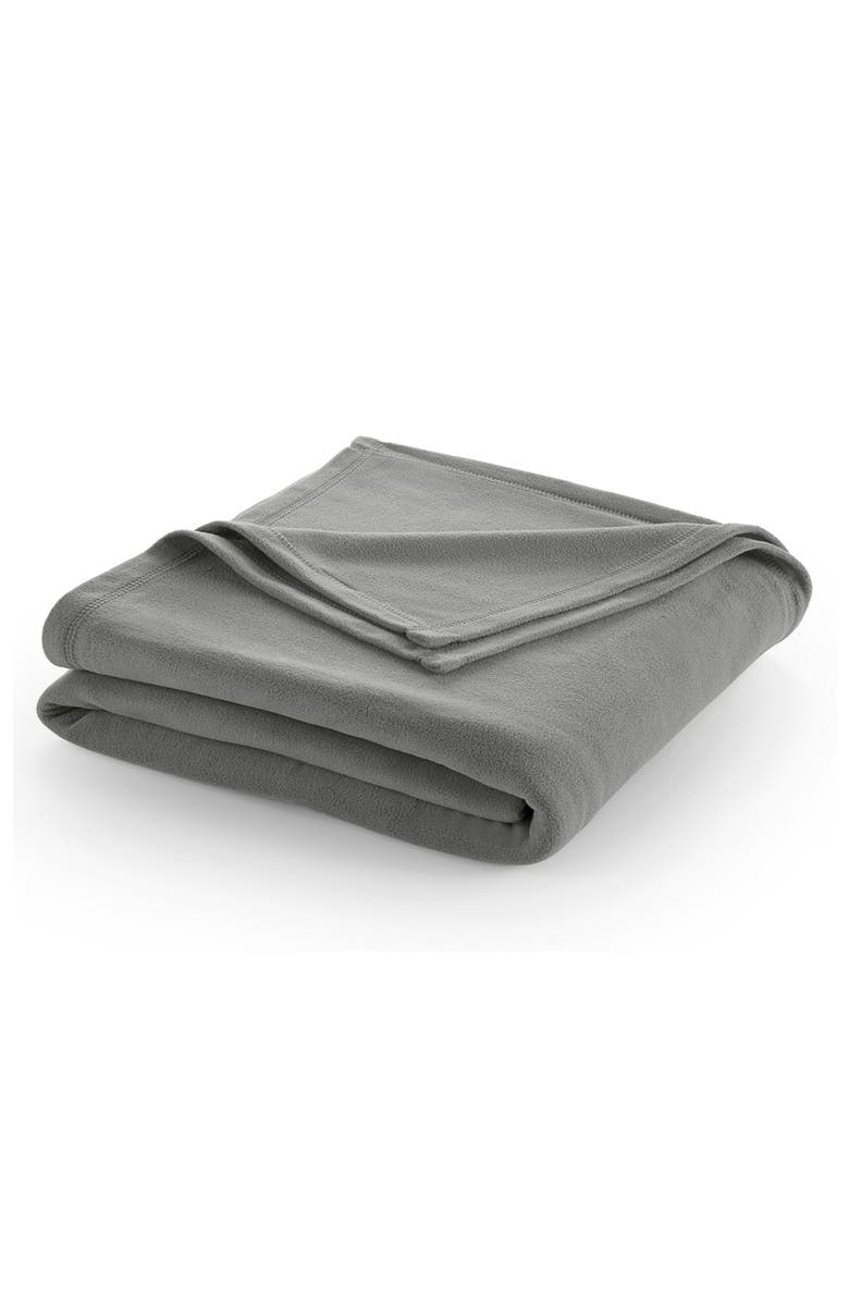 Martex Supersoft Fleece Throw Blanket, Main, color, Smoked Pearl