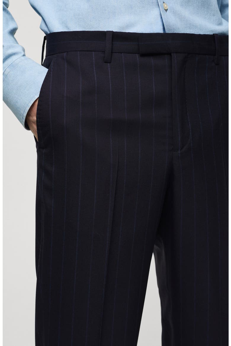 Pinstripe Virgin Wool Suit Pants, Alternate, color, DARK NAVY
