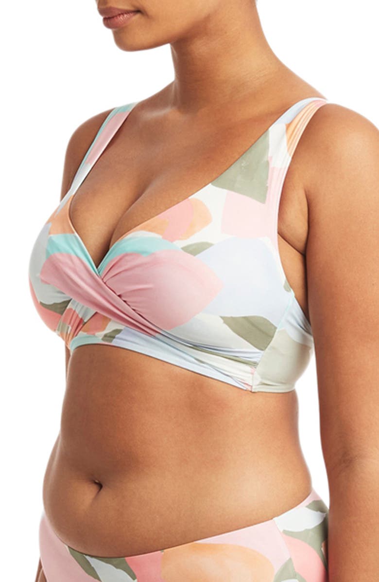 Sea Level Multifit Cross Front Bikini Top, Alternate, color,