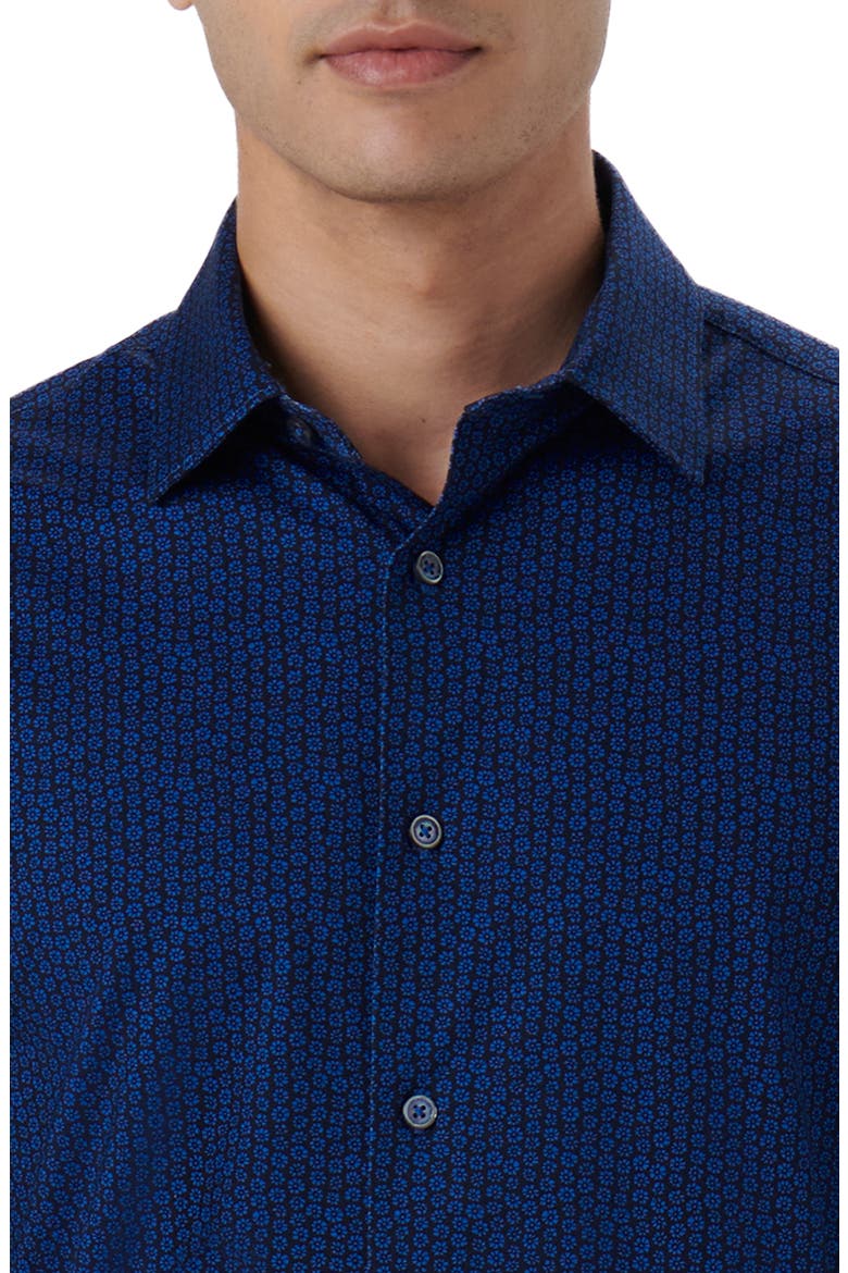James OoohCotton® Floral Button-Up Shirt, Alternate, color, FRENCH BLUE