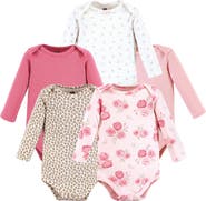 Hudson Baby Soft Cotton Long-Sleeve Bodysuits