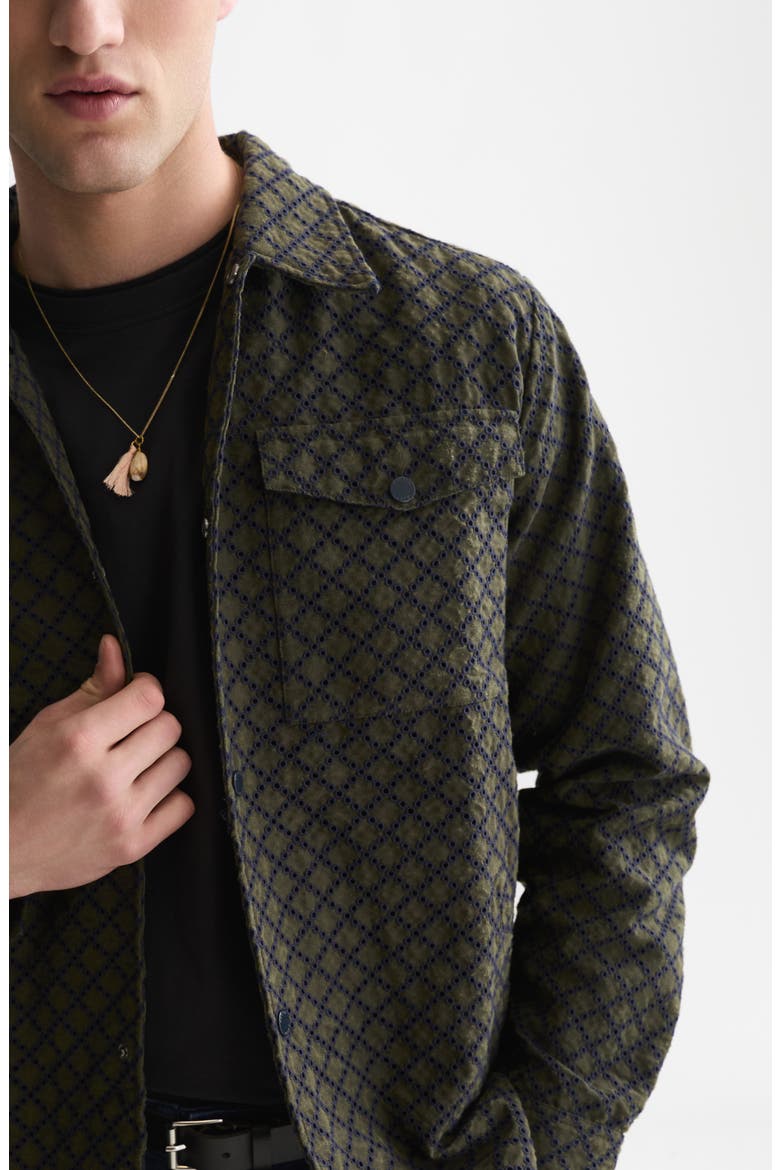 Broderie Anglaise Coach Jacket, Alternate, color, FOREST NIGHT