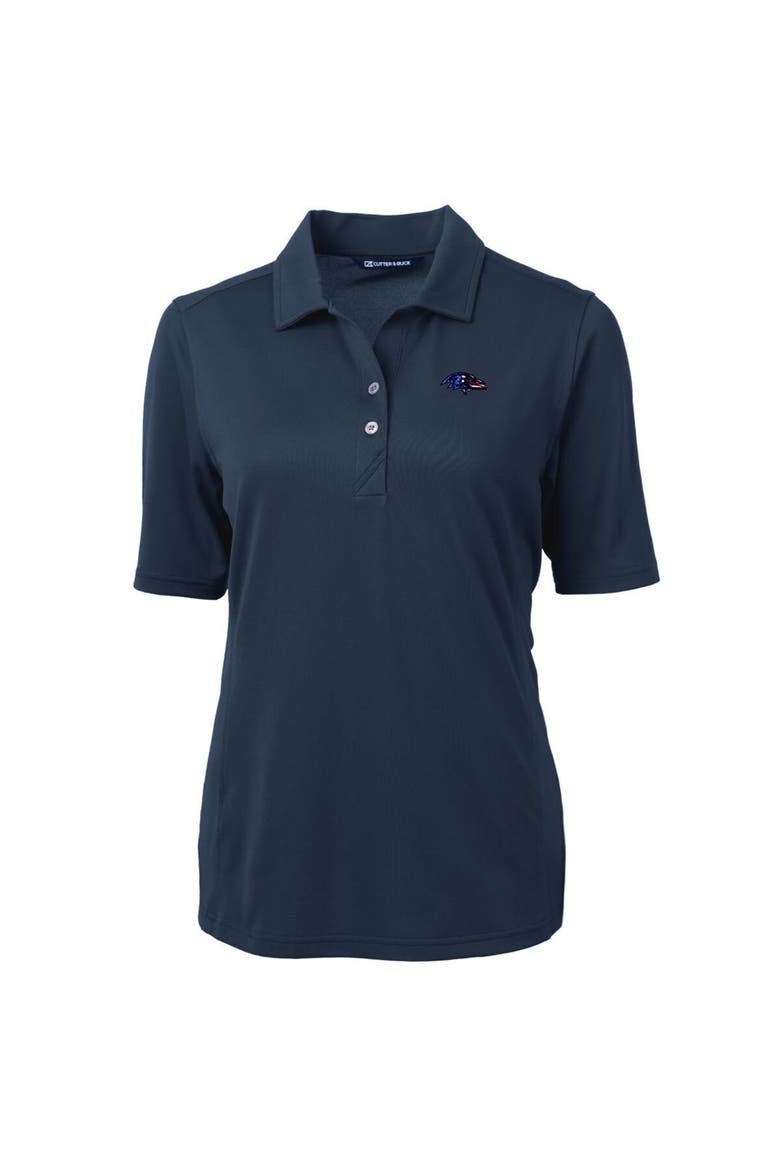 Women's Cutter & Buck Navy Baltimore Ravens Virtue Eco Pique Recycled Polo, Alternate, color, Navy