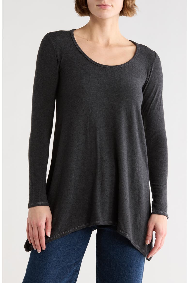 Asymmetric Tunic Sweater, Main, color, DARK DULL GRAY