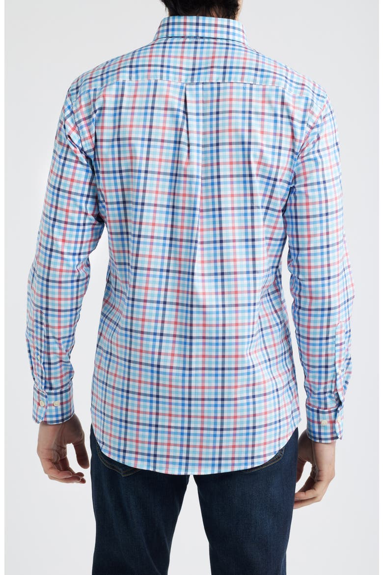 Chambly Crown Lite Check Performance Button-Down Shirt, Alternate, color, SEAPORT BLUE