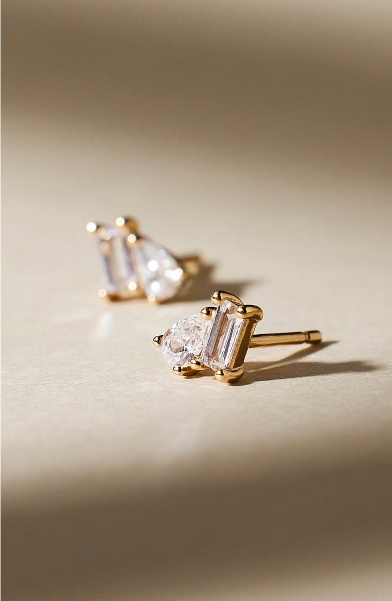 MADE BY MARY Toi et Moi Stud Earrings, Alternate, color, Silver