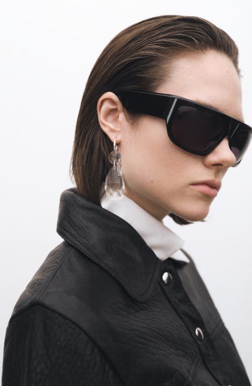 Mango Leather Jacket In Black
