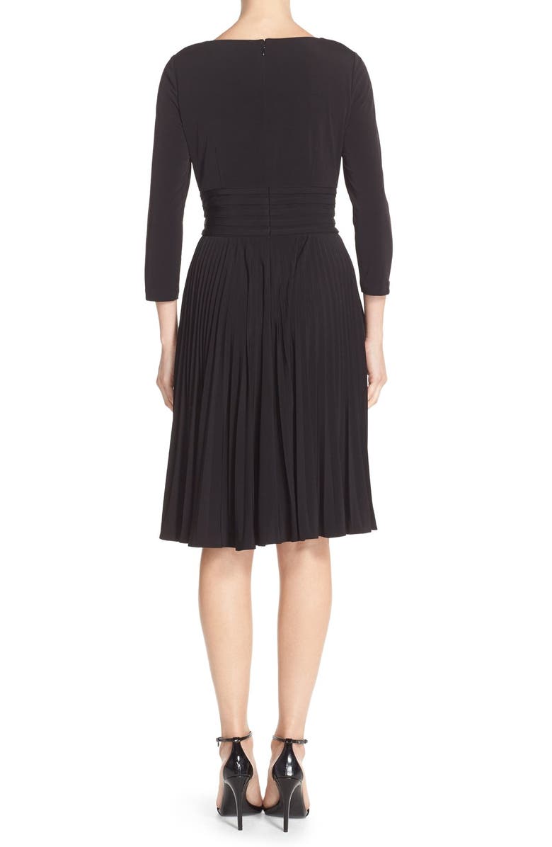 Eliza J Pleated Jersey Fit & Flare Dress, Alternate, color, 