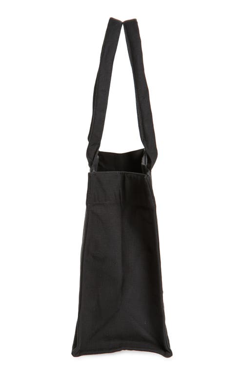 Ganni Black Shopper With Embroidered Logo On The Front In Denim Woman In Phantom