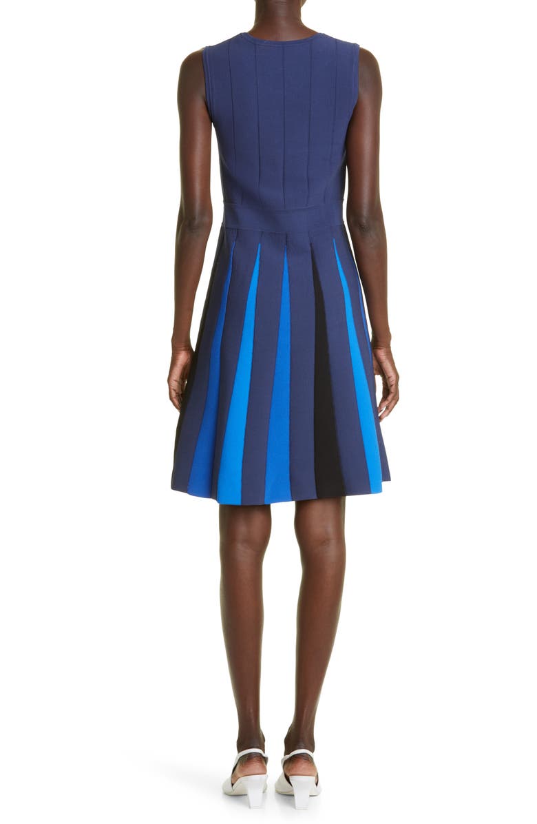 St. John Collection Colorblock Godet Sleeveless Sweater Dress, Alternate, color, 