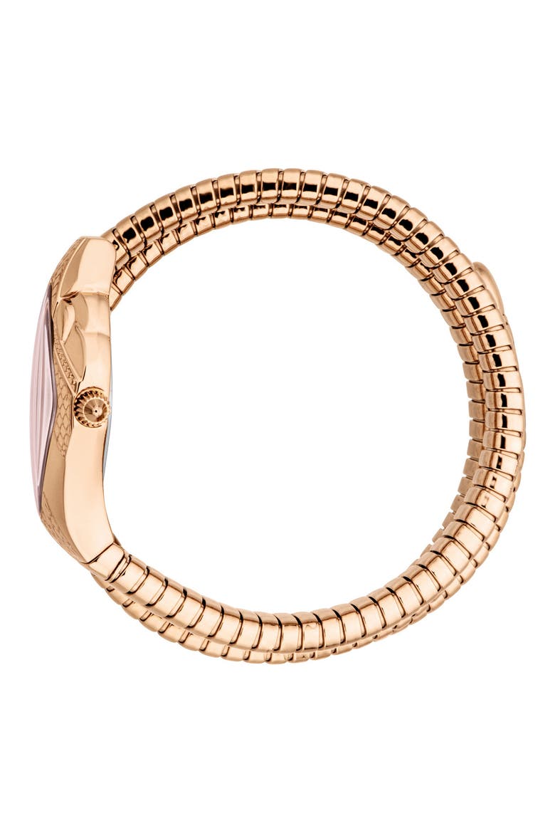 Coiled Snake Bracelet Watch, 22mm x 36.5mm, Alternate, color, ROSE GOLD