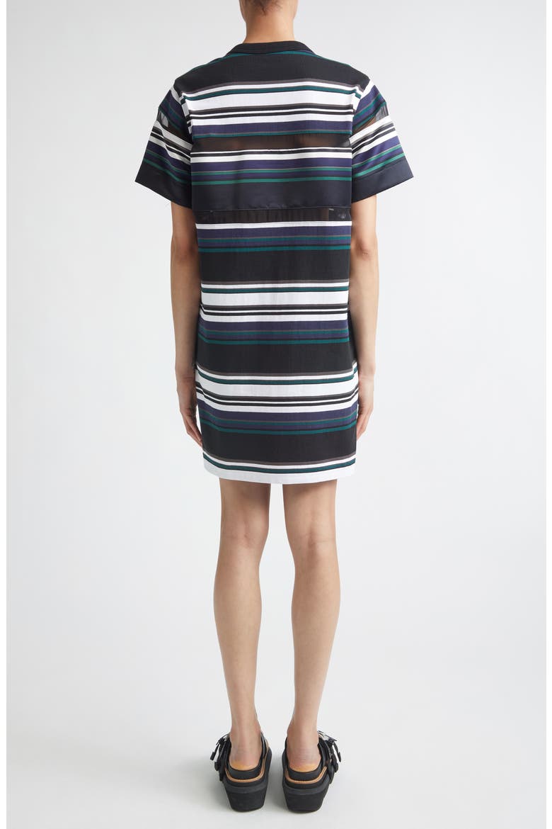 Stripe Cotton Jersey T-Shirt Dress, Alternate, color, BLACK