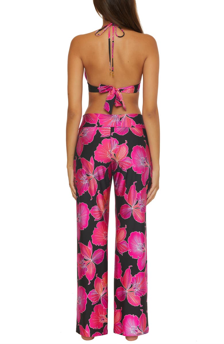 Trina Turk Fluery Cover-Up Pants, Alternate, color, Black/Pink Multi