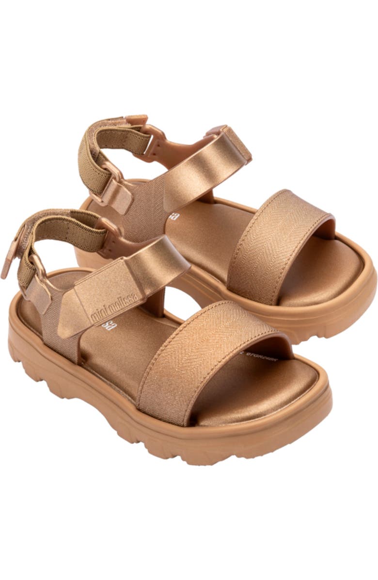 Mini Melissa Kids' Kick Off Platform Sandal, Main, color, Gold