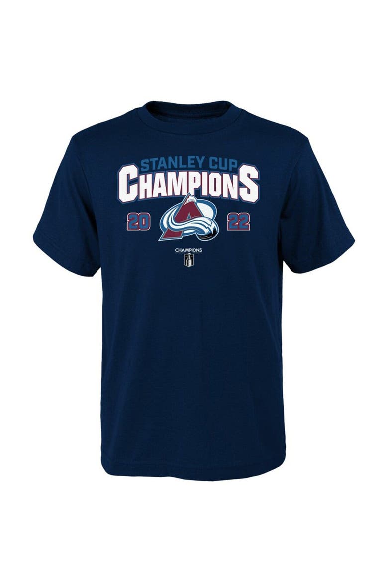 Youth Fanatics Branded Navy Colorado Avalanche 2022 Stanley Cup Champions Roster T-Shirt, Alternate, color, Navy