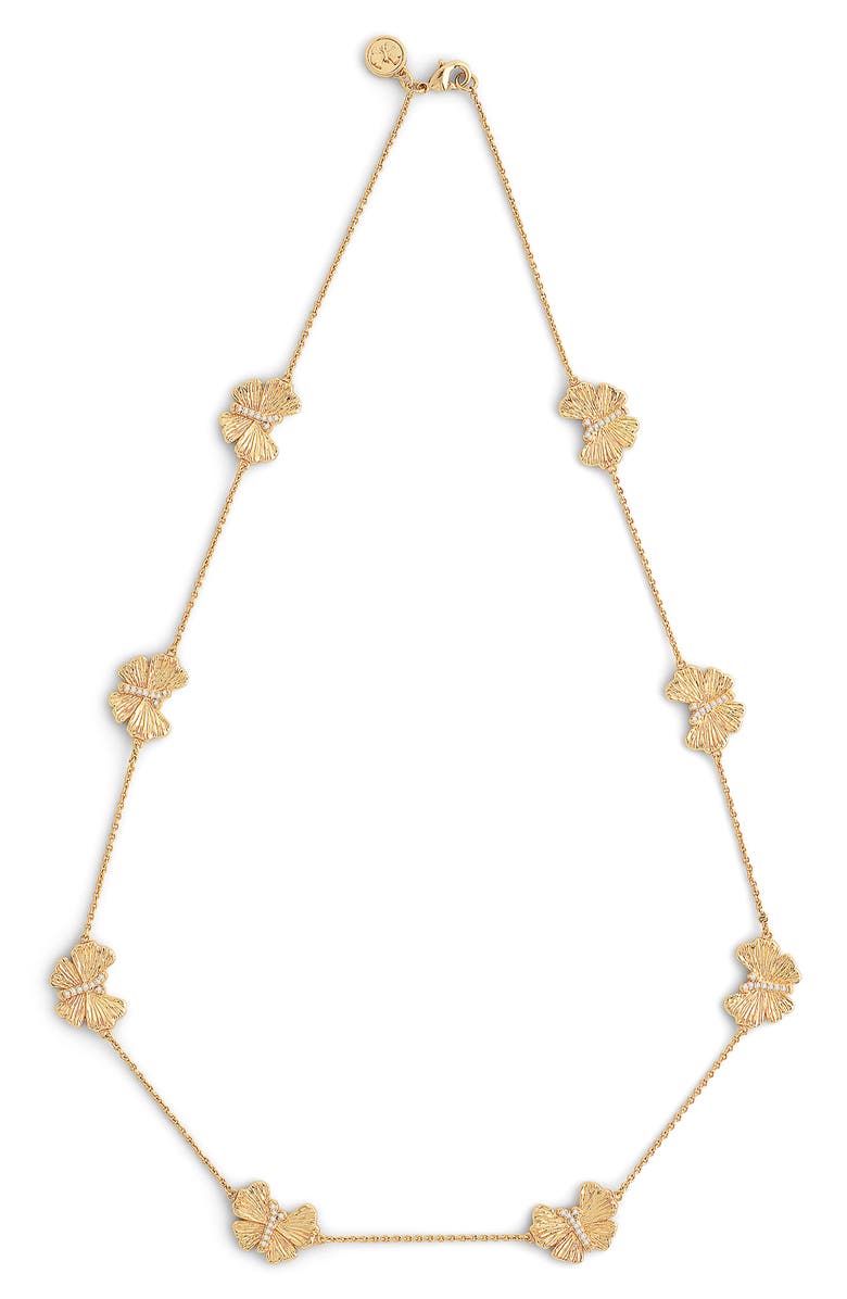 Anabel Aram Jewelry Butterfly Station Necklace, Alternate, color, Gold