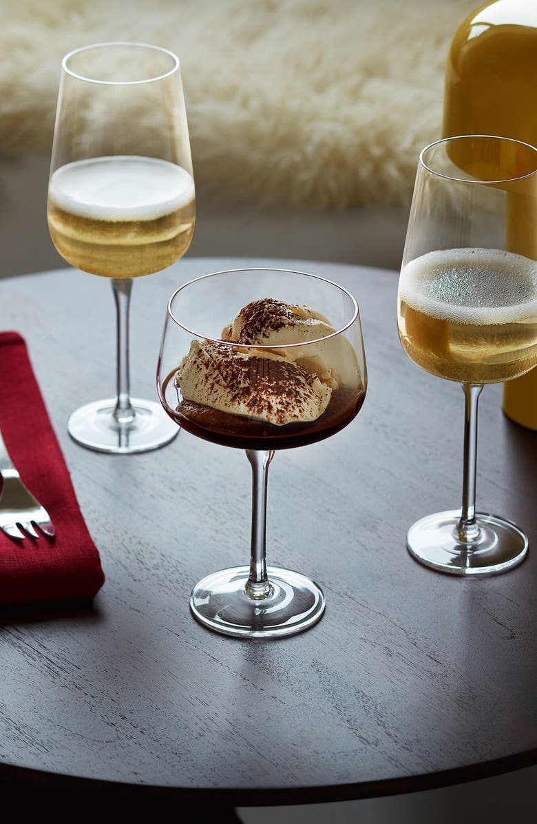 LSA Arc Set of 4 Flute Glasses, Alternate, color, Clear