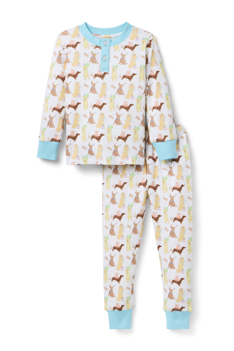 Morgan Puppy Party PJ Set, Main, color, Ivory / Dog Print