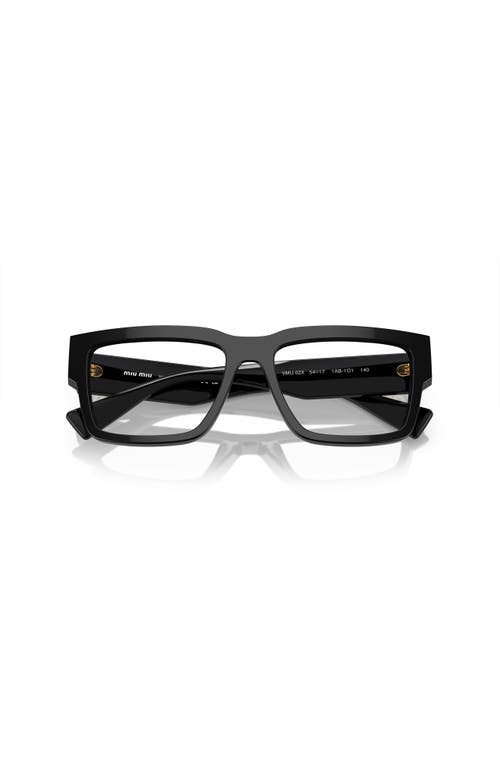 Miu Miu 52mm Rectangle Optical Glasses In Black