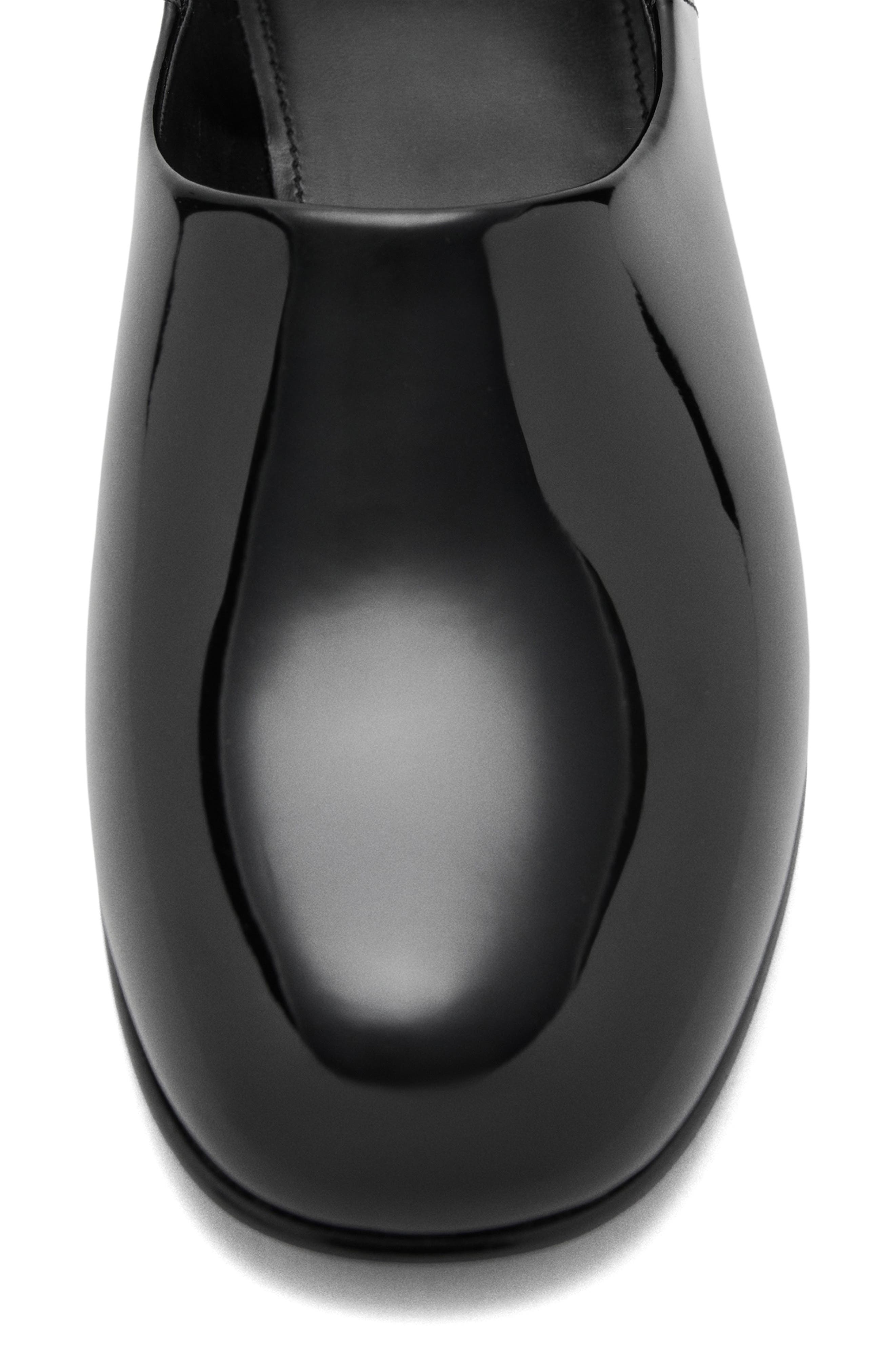 MANGO Patent Faux Leather Flat, Alternate, color, Black