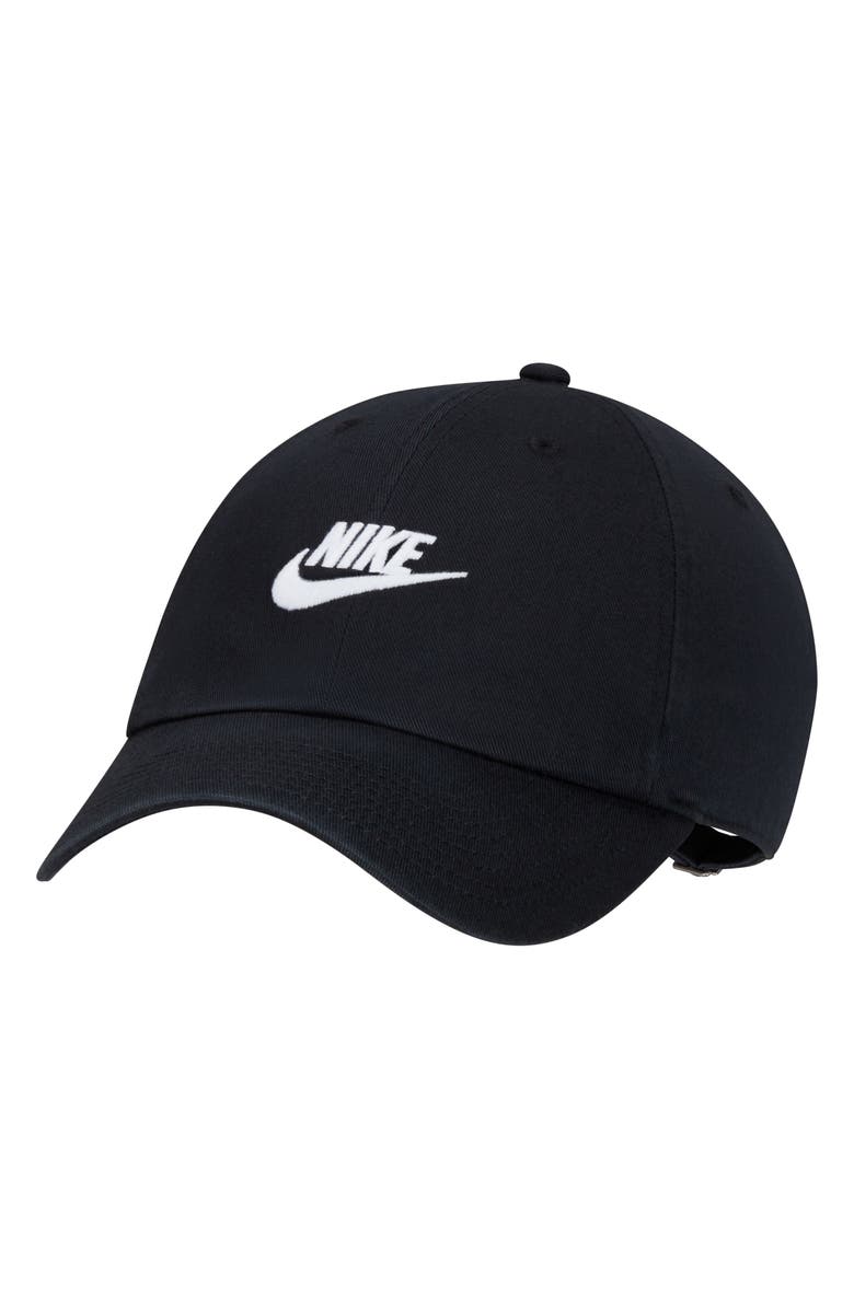 Nike Club Futura Wash Baseball Cap, Main, color, Black/ White