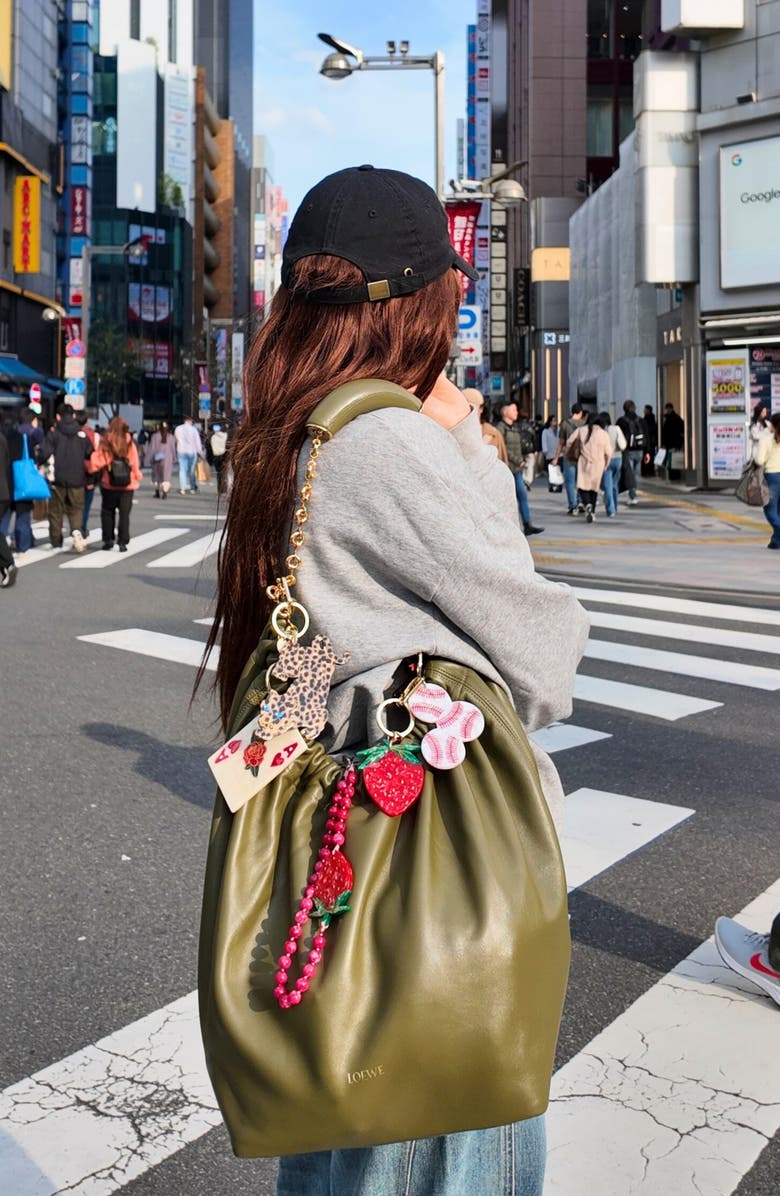 Solar Eclipse Hand Painted Ace of Hearts Bag Charm, Alternate, color, 