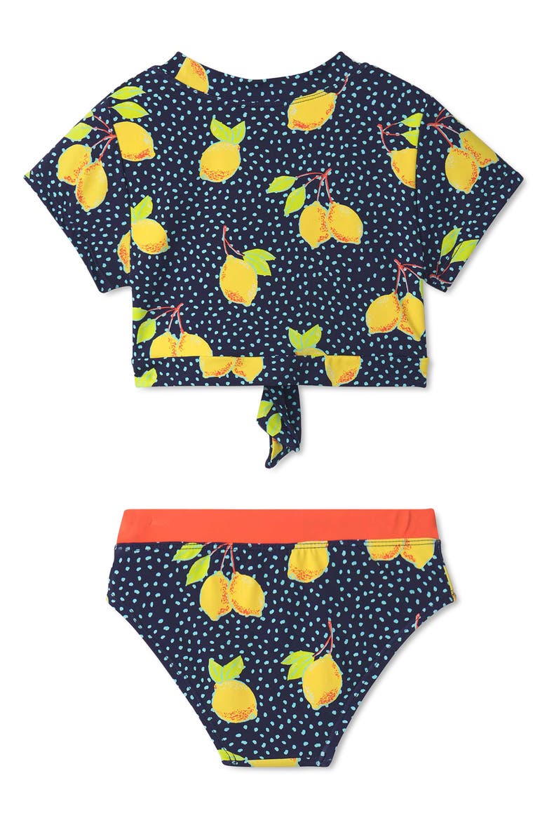 Hatley Kids' Fresh Lemons Two-Piece Rashguard Swimsuit, Alternate, color, 