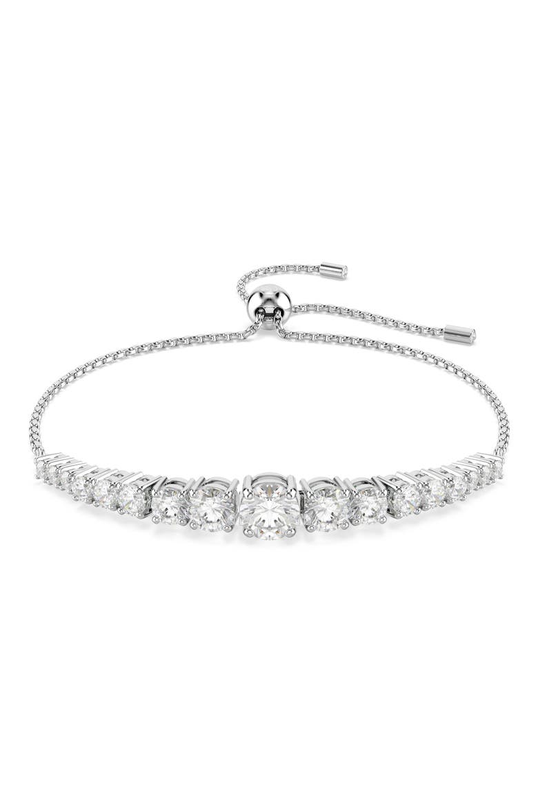 Matrix Graduated Zirconia Slider Bracelet, Main, color, WHITE/ SILVER