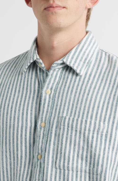 Alex Crane  Cloud Stripe Organic Cotton Flannel Button-up Shirt In Multi