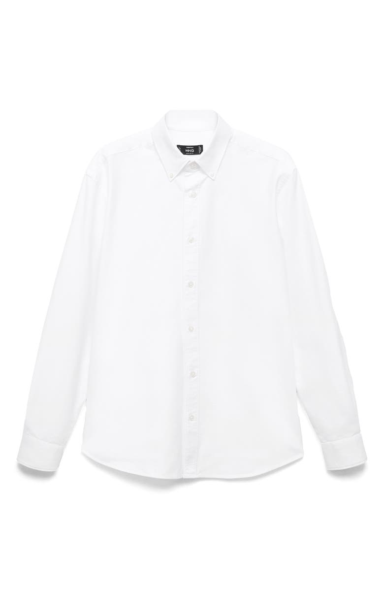 MANGO Regular Fit Oxford Button-Down Shirt, Main, color, White