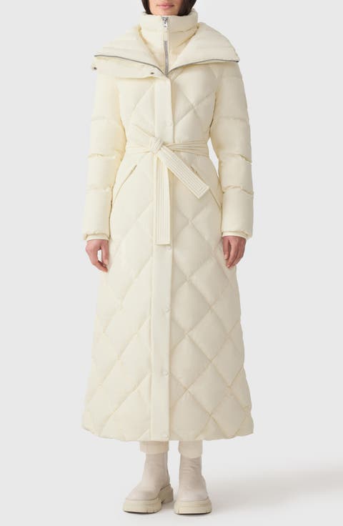 Laurella 2-in-1 Belted Quilted Down Long Coat