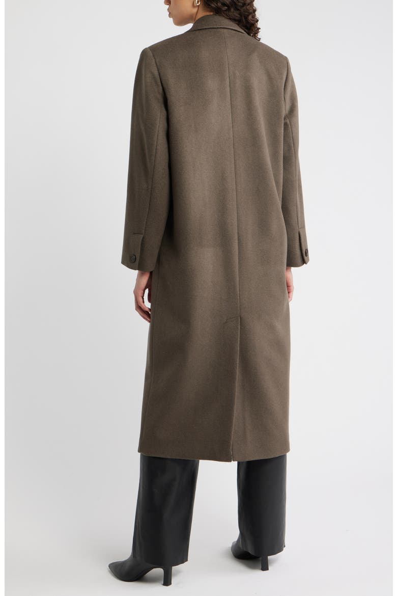 One-Button Wool Blend Coat, Alternate, color, OLIVE SARMA