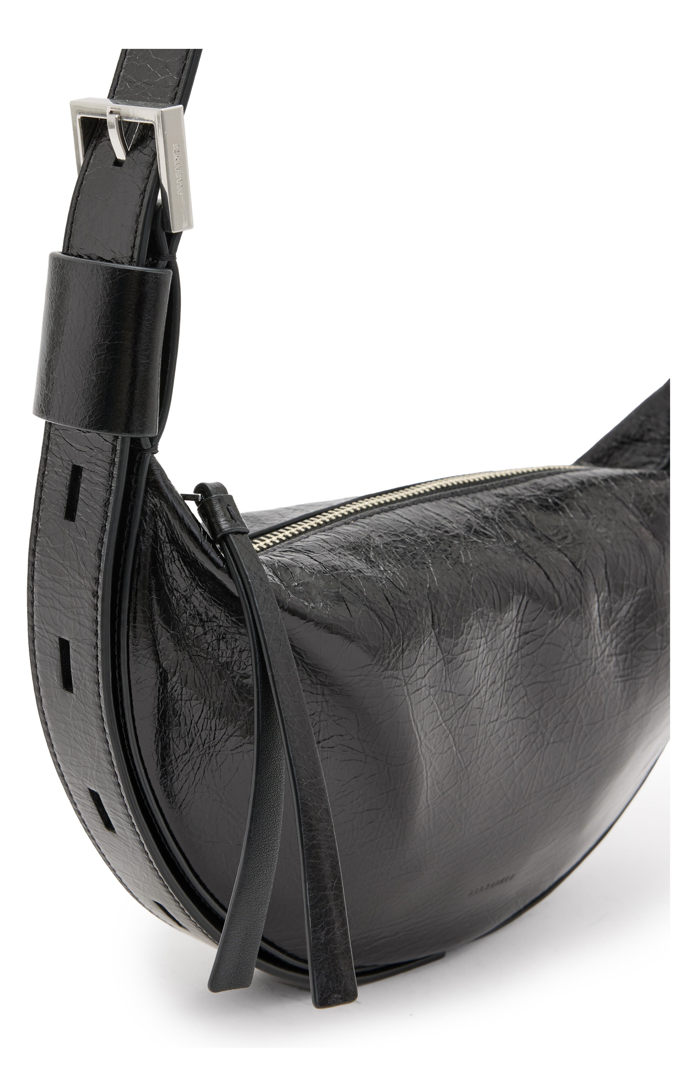 AllSaints Half Moon Crossbody Bag, Alternate, color, 