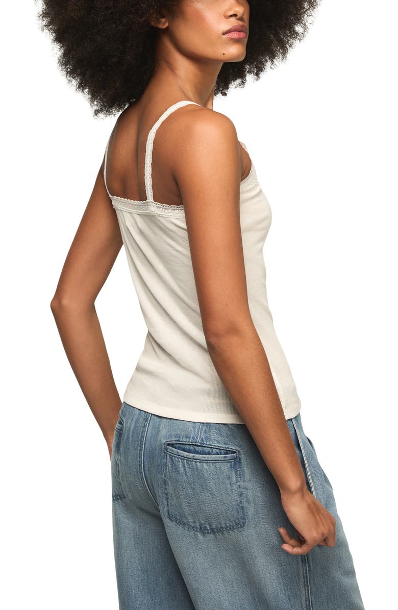Lucky Brand Lace Trim V-Neck Tank, Alternate, color, Tofu