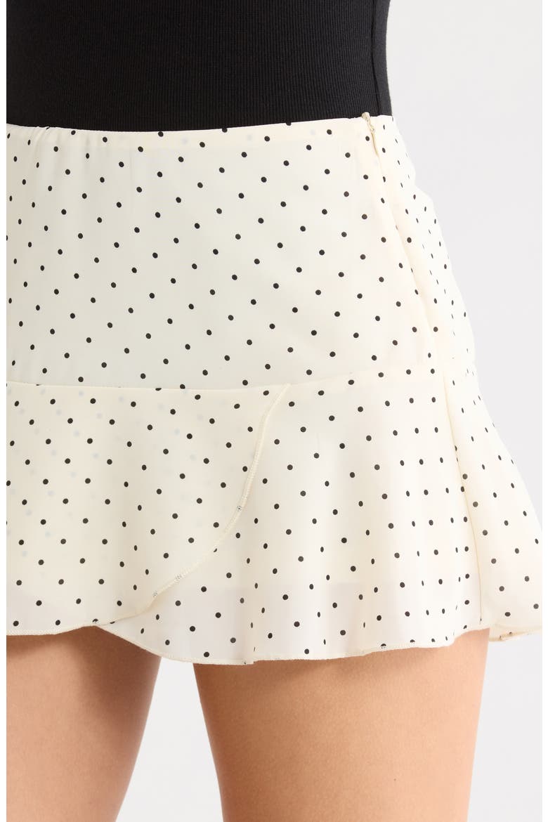 Sonsie Polka Dot Miniskirt, Alternate, color, CREAM