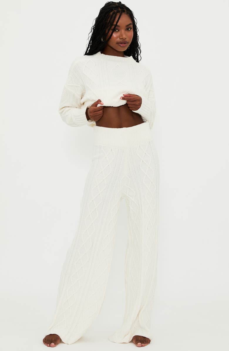 Beach Riot Rayne Cable Knit Pants, Alternate, color, Cream Cable