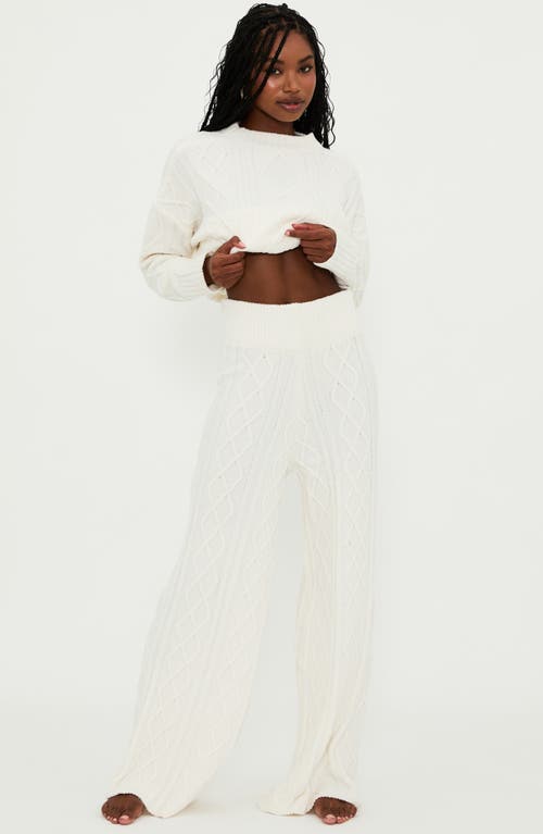 Beach Riot Rayne Cable Knit Pants In Cream Cable