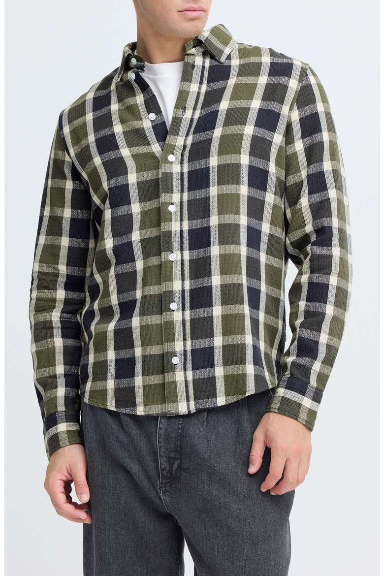 Check Regular Fit Cotton Button-Up Shirt, Main, color, BEETLE