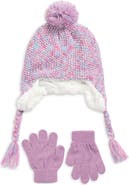 Capelli New York Space Dyed Earflap Hat & Gloves Set