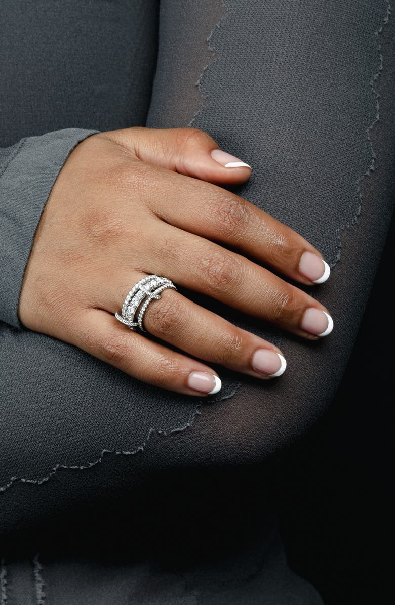 Spinelli Kilcollin Junia Diamond Pavé Linked Stack Ring, Alternate, color, White